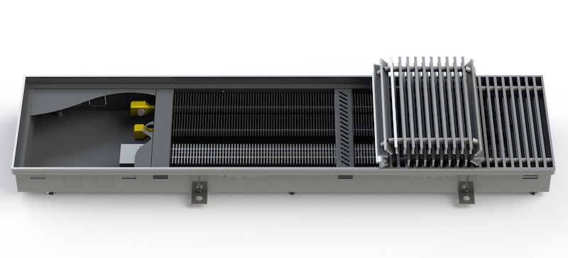 Конвектор внутрипольный Heatmann Line с естественной конвекцией 200-350-1900 мм, мощность 1411Вт (С решеткой в комплекте)