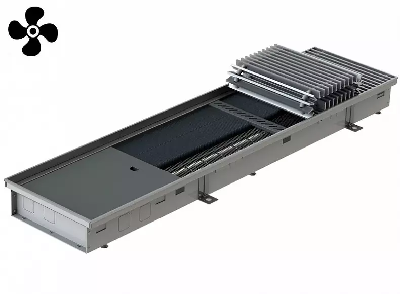 Конвектор внутрипольный Heatmann Line Fan с принудительной конвекцией 80-175-1400 мм, мощность 1162Вт (С РЕШЕТКОЙ В КОМПЛЕКТЕ)
