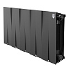 Биметаллический радиатор Royal Thermo PianoForte 300, высота 380 мм, ширина 960 мм, межосевое расстояние 300 мм, количество секций 12, подключение боковое, мощность 1476 Вт, цвет Noir Sable (черный).