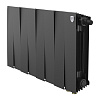 Биметаллический радиатор Royal Thermo PianoForte 300 VDR80, высота 380 мм, ширина 1120 мм, межосевое расстояние 80 мм, количество секций 14, подключение нижнее, мощность 1722 Вт, цвет Noir Sable (черный).