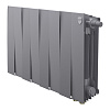 Биметаллический радиатор Royal Thermo PianoForte 300 VDR80, высота 380 мм, ширина 800 мм, межосевое расстояние 80 мм, количество секций 10, подключение нижнее, мощность 1230 Вт, цвет Silver Satin (серый).